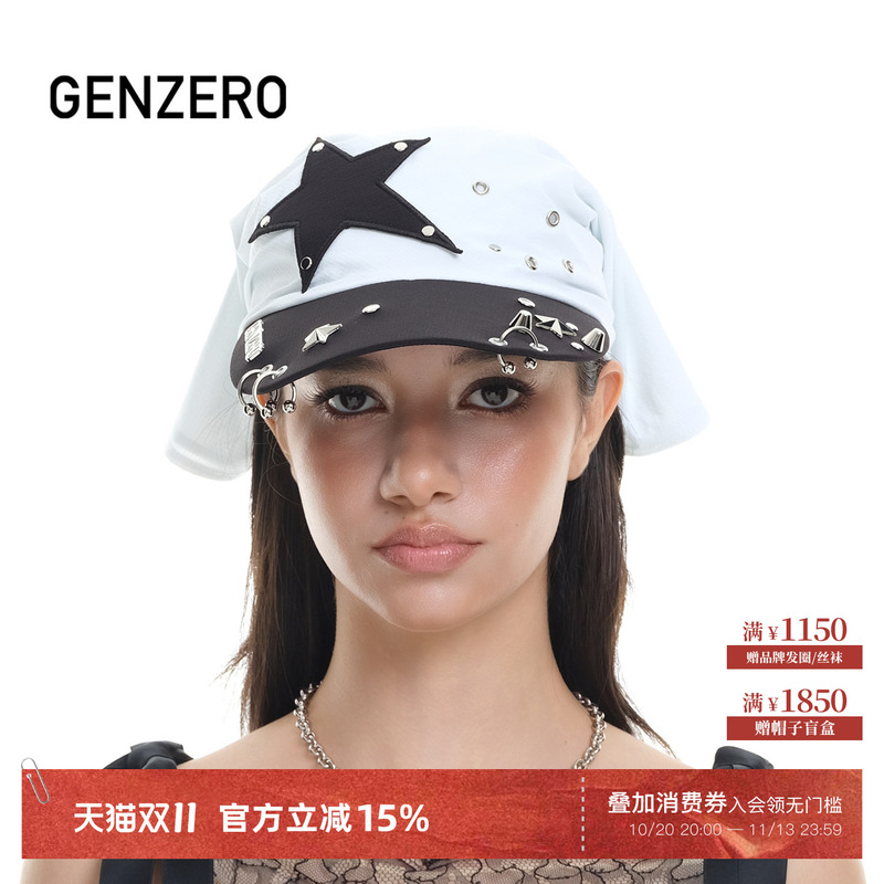 Genzero'Scar' Studded Star Headscarf Hat Sunshade Hair Scarf Baseball Cap Turban Hat