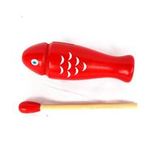 Spot red wooden fish Orff classroom teaching aids sound tube percussion instrument fish-shaped bangzi childrens parent-child toys