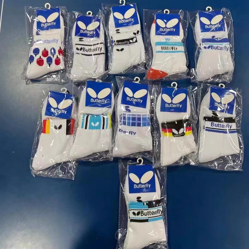 Butterfly Table Tennis Sports Socks, Pure Cotton Towel Bottom, Breathable, Quick-Drying, Wear-Resistant Sports Socks, Same Style for Men and Women
