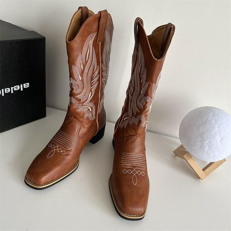 Xinjiang Travel Outfit Boots Summer Grassland Horseback Riding Photo Shoes Western Cowboy Knight Boots Brown Martin Boots