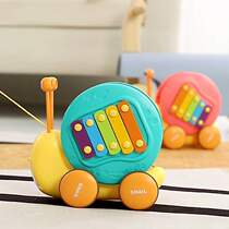 Leash ejection educational toddler snail drag multifunctional snail small knock piano car toy infant baby toy