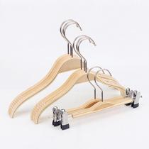 Solid wood clothes hanger wooden non-slip non-slip wooden clothes hanger trouser rack clothes support clothing store special mens and womens clothing childrens custom-made