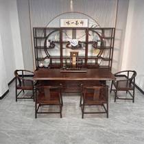Ebony wood large board tea table and chair combination solid wood new Chinese style modern simple office home dry and wet tea table integrated