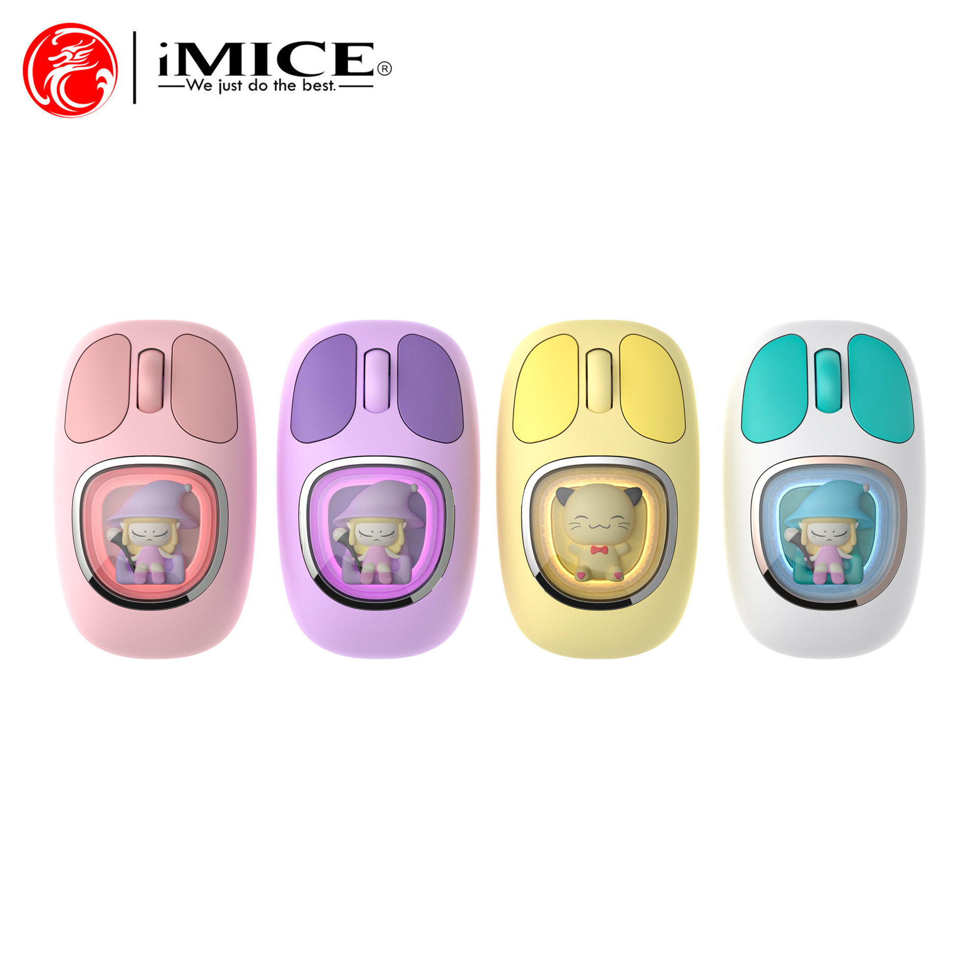 Cute Doll Bluetooth Wireless Mouse, Rechargeable and Silent, Suitable for Lenovo, Asus, Hp, Xiaomi, Huawei Laptops