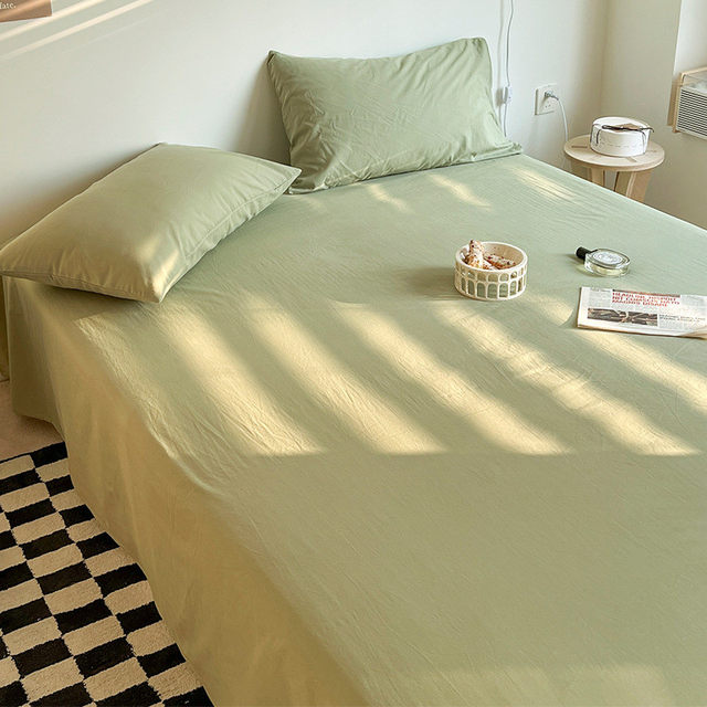 Washed cotton sheets single piece 100 pure cotton students single bed dormitory single bed three-piece set 1.5 meters men