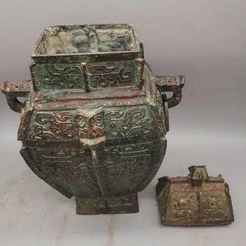 Zhi wholesale imitation copper bronze square wine antiques antique ornaments antiques home collection old objects