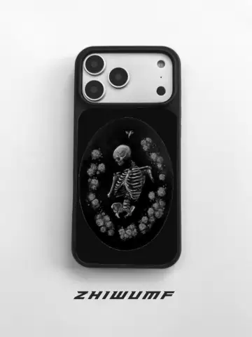 Skeleton Floral Bird Matte iPhone Case for iPhone 17, 16, 15, 14 and 13