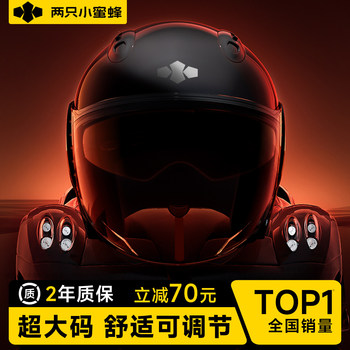 Two Little Bees 3C Certified Electric Motorcycle Helmet for Men and Women, Winter Warm Full-Face Helmet, Large Size, All-Season Safety Helmet