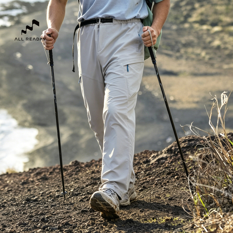 Allreaday Novelty Hiking Pants for Men, Outdoor Quick-Drying Softshell Pants, Machine Washable, Wool, Breathable, Antibacterial