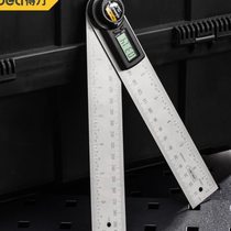 Deli Digital Display Stainless Steel Angle Ruler 60 Degree High Precision Electronic Woodworking Protractor Measuring Instrument DL0500
