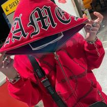 Womens Mens Y2K Hoodies Fashion Print Zip Up Long Sleeve Ove