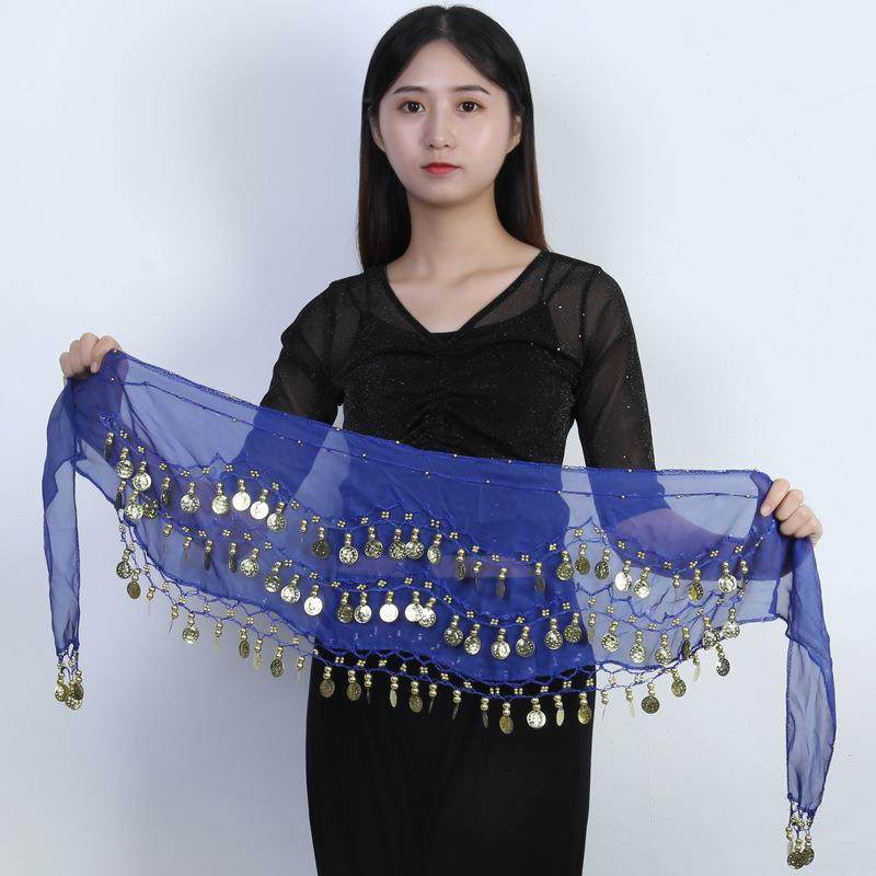 Spot Supply 98 Coin Belly Leather Dance Waist Chain Snowspun Triple Gold Coin Belt Indian Dance Practice-Taobao