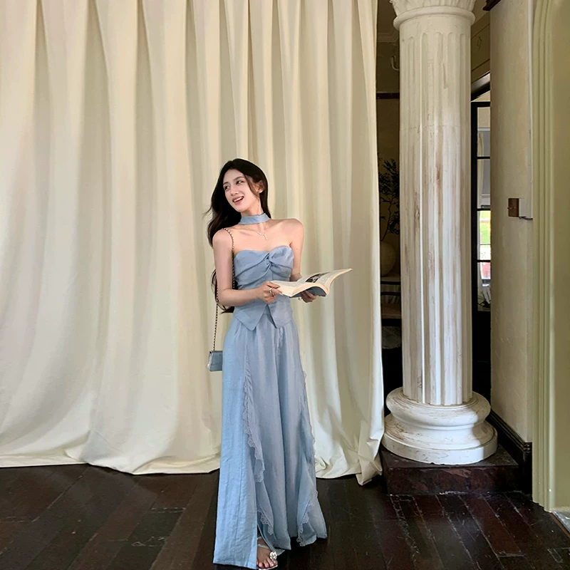 Blue set, summer vest, trousers