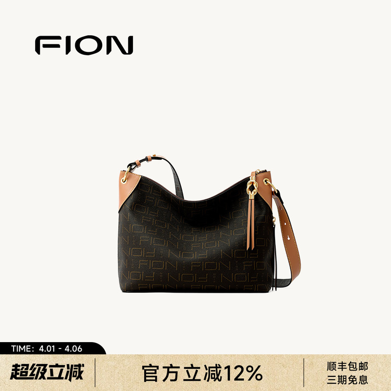 Fion/Fei Anni Presbyopic Tote Bag 2026 New Large Capacity Women's Bag Commuting Retro Single Shoulder Crossbody Bag