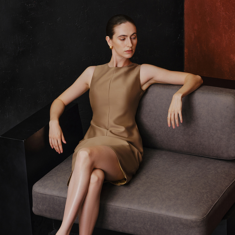 Ver Tow Silk Wool Dress Women's Spring New High-End Exquisite Temperament One-Piece Dress with a Sense of Sophistication