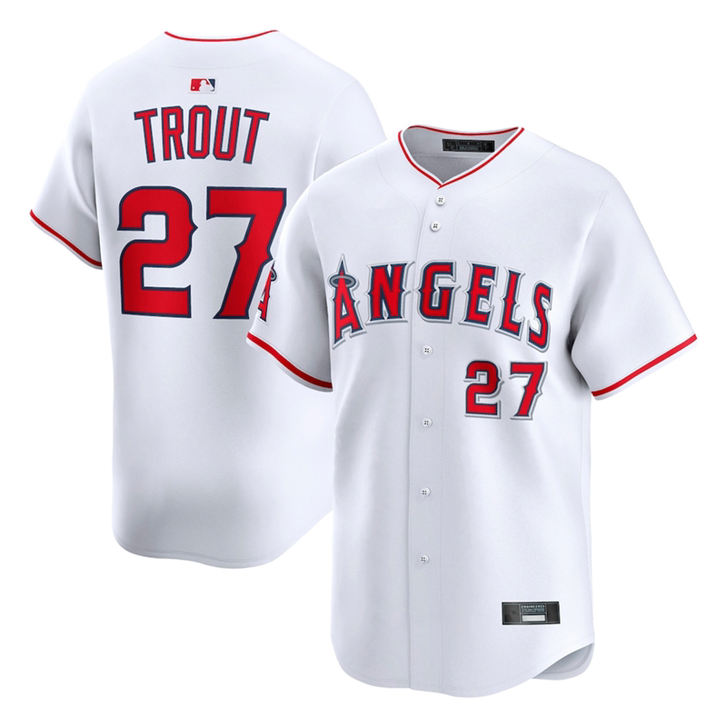 Embroidered Los Angeles Angels Los Angeles Angels No. 27 Trout Men's Jersey Baseball Uniform