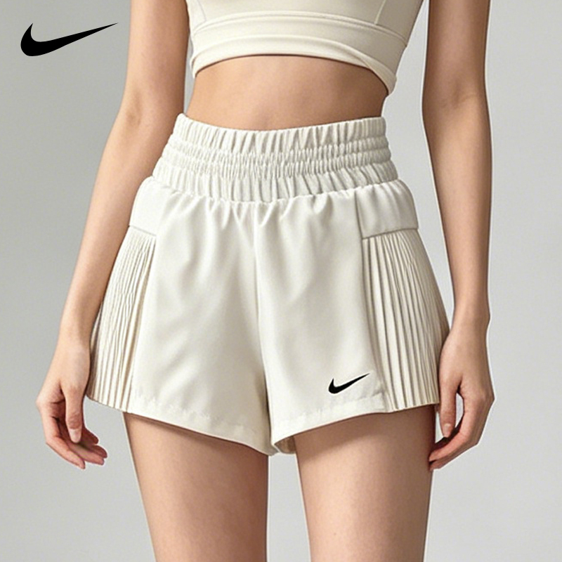 Nike Women's High-Waisted Slimming Sports Shorts for Running, Fitness, Quick-Drying, Breathable, Anti-Exposure Yoga Tennis Skirt Pants
