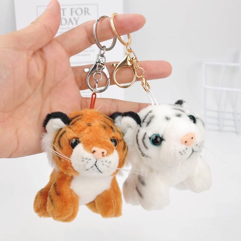Simulated Tiger Plush Bag Pendant White Tiger Car Keychain Toy Children's Backpack Decoration School Bag Plush Simulated Tiger Plush Bag Pendant White Tiger Car Keychain Toy Children's Backpack Decoration School Bag Plush