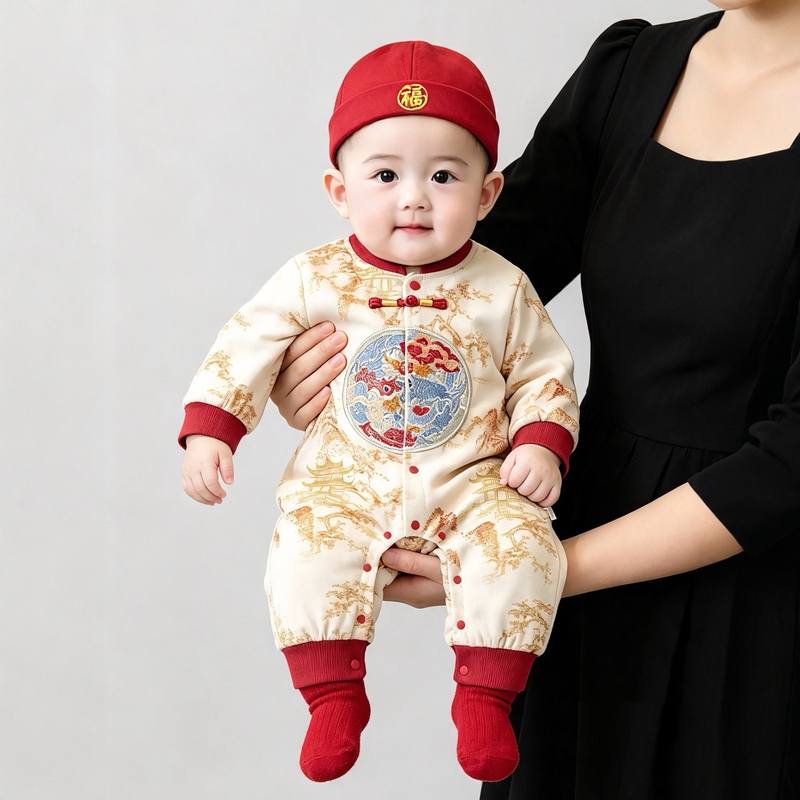 French Badnut New Chinese-Style Baby Boy Romper 2026 New Autumn Outfit Infant Clothing Tang Suit Gentleman's Outdoor Wear French Badnut New Chinese-Style Baby Boy Romper 2026 New Autumn Outfit Infant Clothing Tang Suit Gentleman's Outdoor Wear
