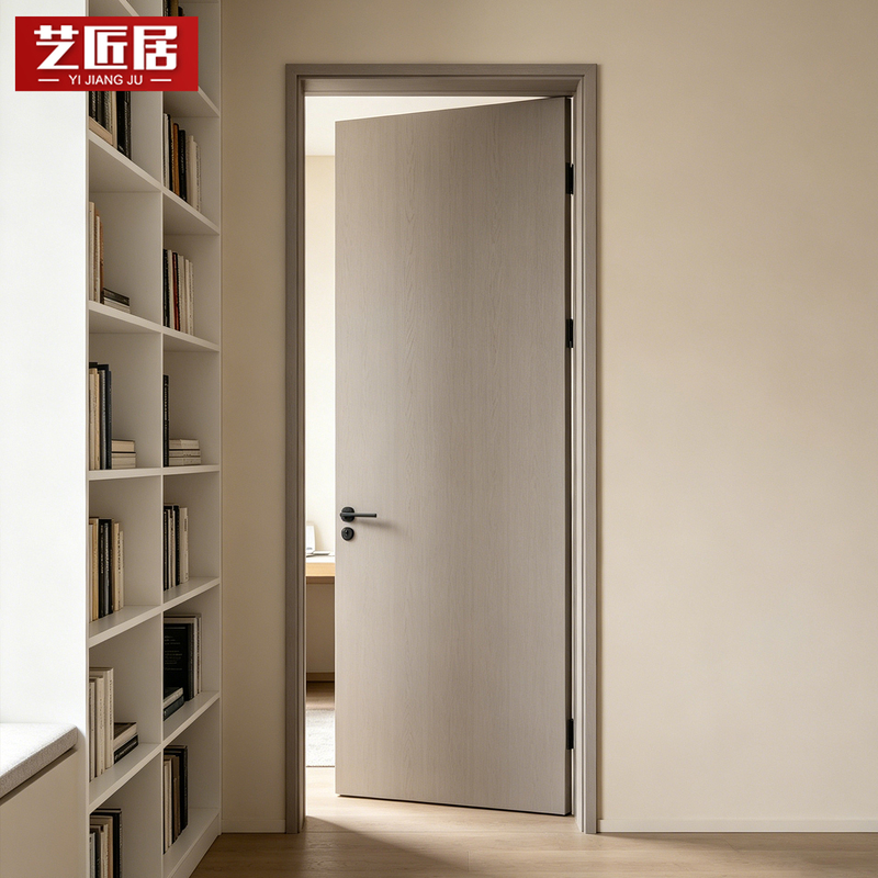 Artisan Minimalist Solid Wood Composite Paint-Free Door White Paint-Free Door Bedroom Door Gray Flat Door Home Interior Door
