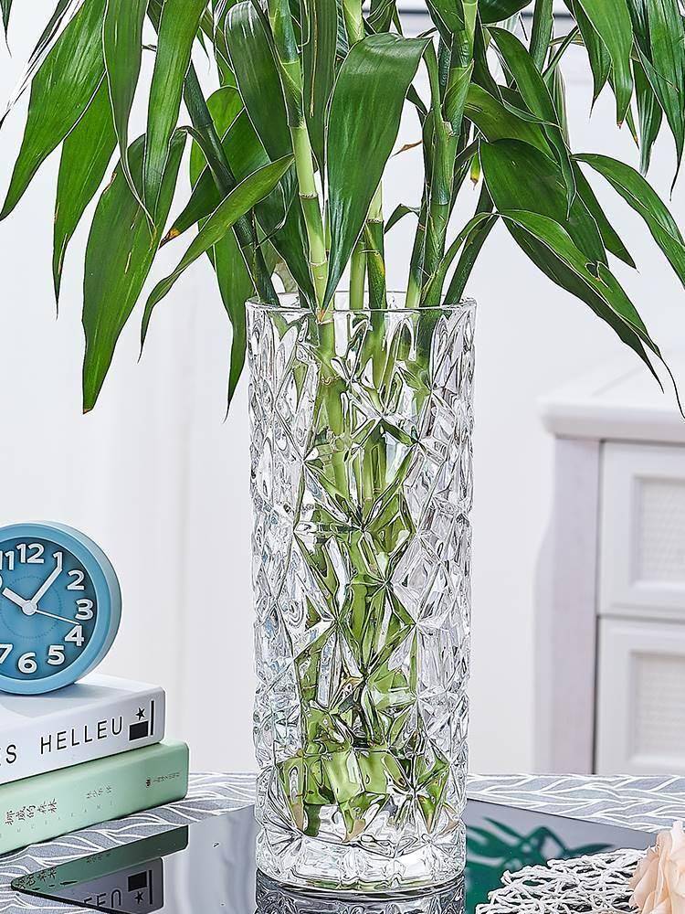 Fugui Bamboo's water basin dedicated to rich and expensive bamboo glass cups Special large number floor vases water raising bottle with large mouth wide mouth-Taobao