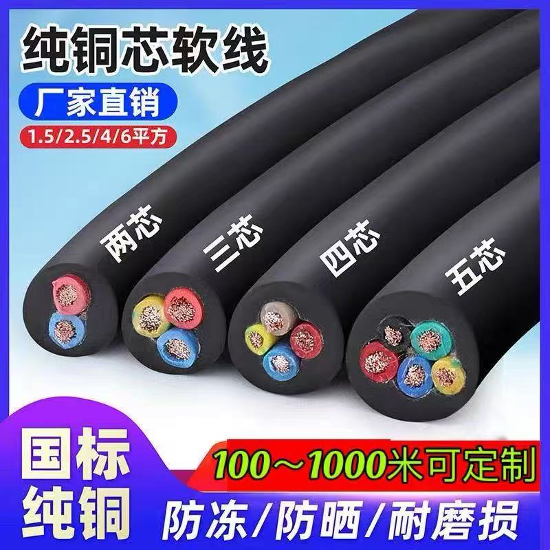 Oxygen-Free Pure Copper Cable 100m - 500.2345m Core Waterproof and Freeze-Resistant Three-Phase 2.546 Square Meter Sheathed Cable