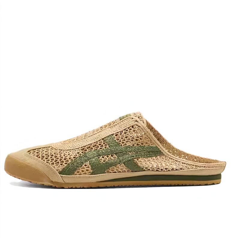 【Premium Selection】Slip-On Tiger Lazy Sandals Casual Woven Unisex Hollow Toe Half Slippers for Summer