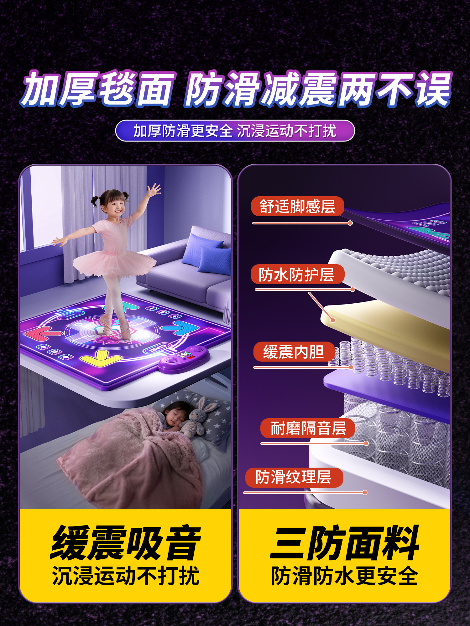 2025 New Children's Music Dance Mat Toy Educational Toy for Girls Aged 3 to 6 Years Old, Birthday Gift for Girls, Christmas