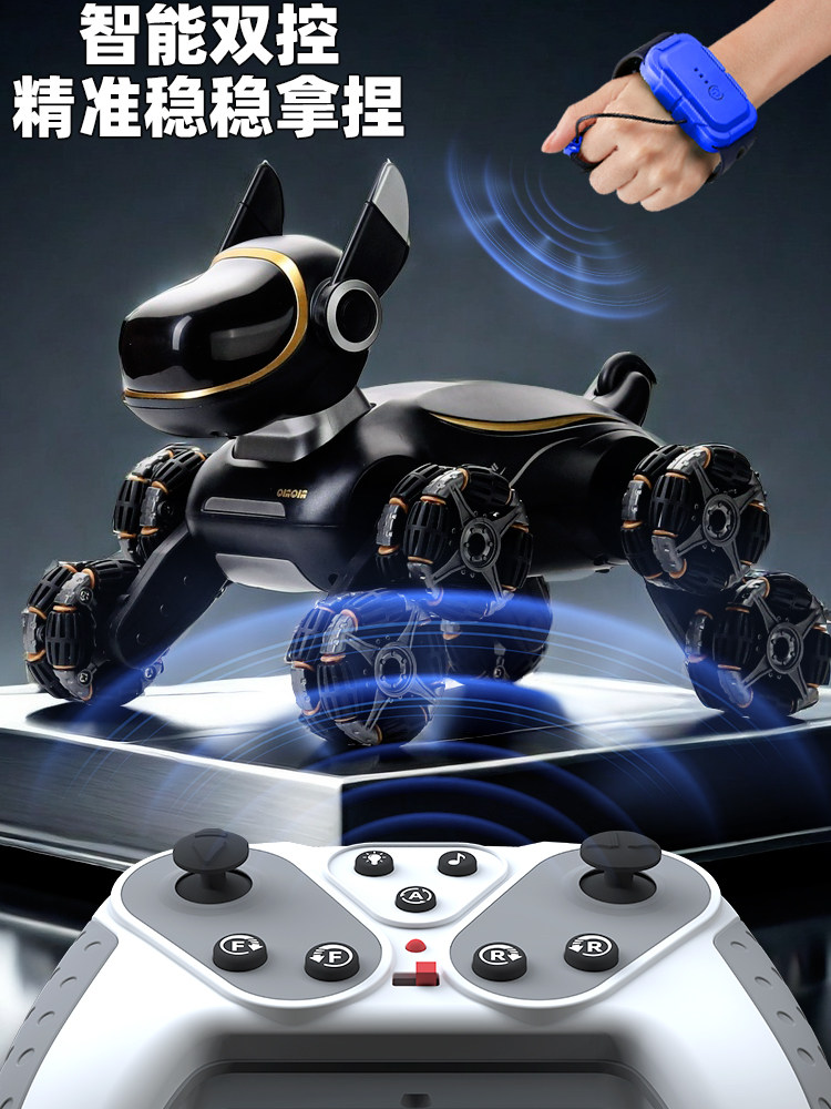 Intelligent Remote Control Robot Dog Remote Control Car Toy Children's Electric Mechanical Dog Gesture Sensing Pet Dog Gift for Boys