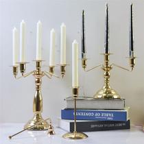 European style candlestick ornaments hotel wedding iron candlestick 1-3-5 head electroplated candlestick multi-head electronic candle holder