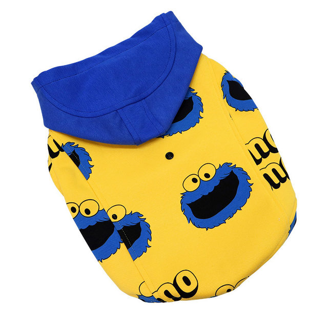 Dog Clothes for Autumn and Winter, Fleece-Lined and Thickened Vest, Hooded Sweatshirt for Fat Dogs, French Bulldogs, Pugs, Cotton Cartoon Vest