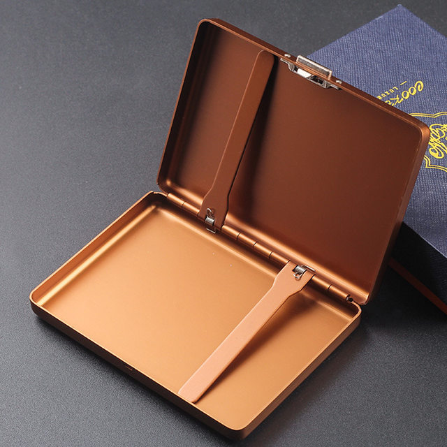 10cm Extended Length Thick Medium-Thin Cigarette Case with Business Card Holder, Creative Multifunctional Aluminum Alloy Portable Metal Cigarette Box