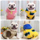 Dog Clothes for Autumn and Winter, Fleece-Lined and Thickened Vest, Hooded Sweatshirt for Fat Dogs, French Bulldogs, Pugs, Cotton Cartoon Vest