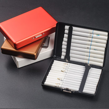 10cm Extended Thick Medium-Thin Cigarette Case with Business Card Holder, Creative Multifunctional Aluminum Alloy Portable Metal Cigarette Case