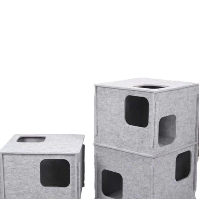 Stacking Fun Cat Maze Cat Tunnel Cat Nest Toy Climbing Frame Hide-And-Seek Hole Felt Cat Scratching Board Educational Game