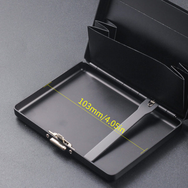 10cm Extended Length Thick Medium-Thin Cigarette Case with Business Card Holder, Creative Multifunctional Aluminum Alloy Portable Metal Cigarette Box