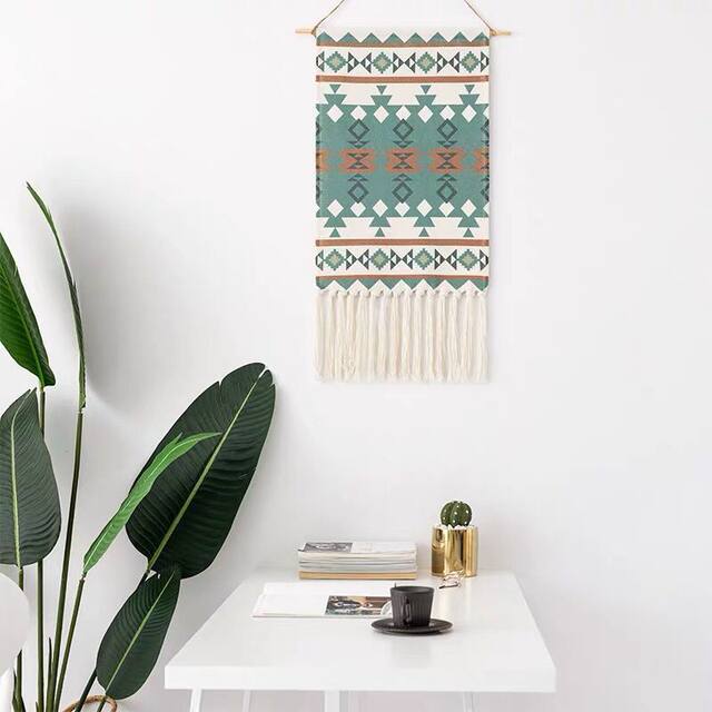 ins Scandinavian Tapestry Decorative Hanging Cloth Tassel Hand-Woven Cotton Hanging Painting Bedroom Living Room Meter Box Background Wall Cloth