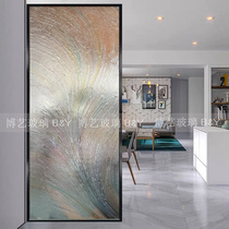 Toilet customised partition engraving ultra white glass minimalist living room glass Xuanguan Xuanguan Art moving door screen