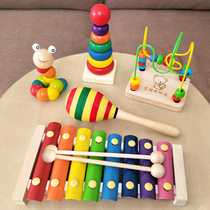 Young childrens eight-tone small xylophone player knocks on the piano 8-month-old baby educational music toy 1-2-3 years old early education