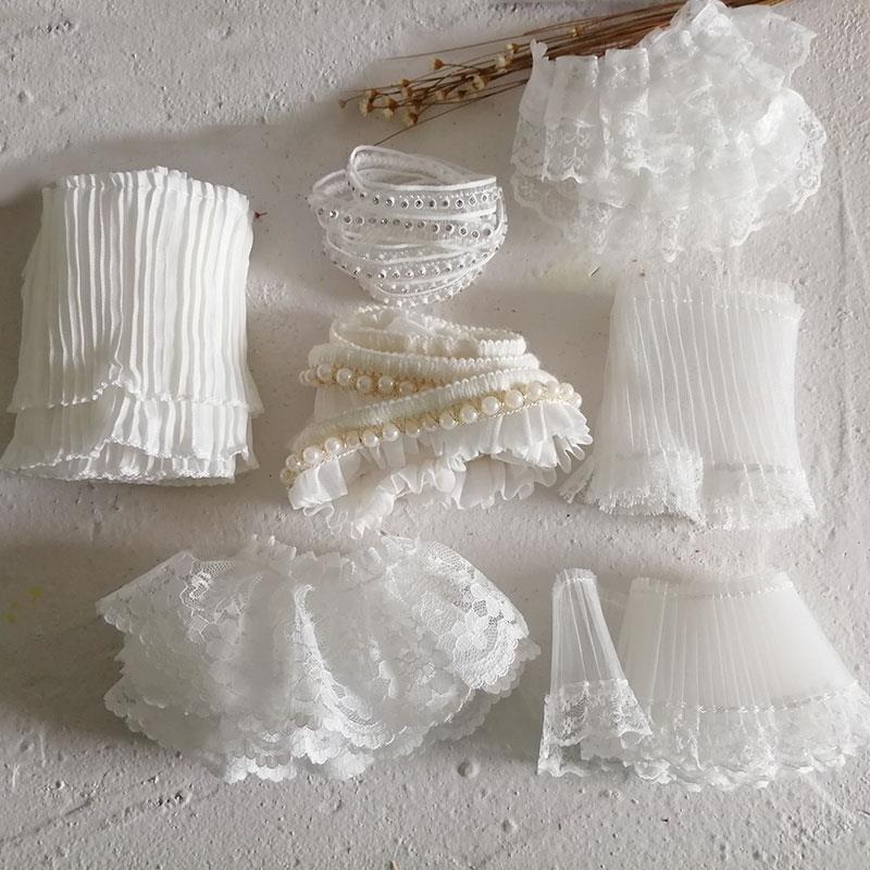 12cm Wide Lace Thickened Chiffon Double-Layered Pleated Cuffs Doll Dress Long Skirt Hem Lace Trim Accessories 12cm Wide Lace Thickened Chiffon Double-Layered Pleated Cuffs Doll Dress Long Skirt Hem Lace Trim Accessories
