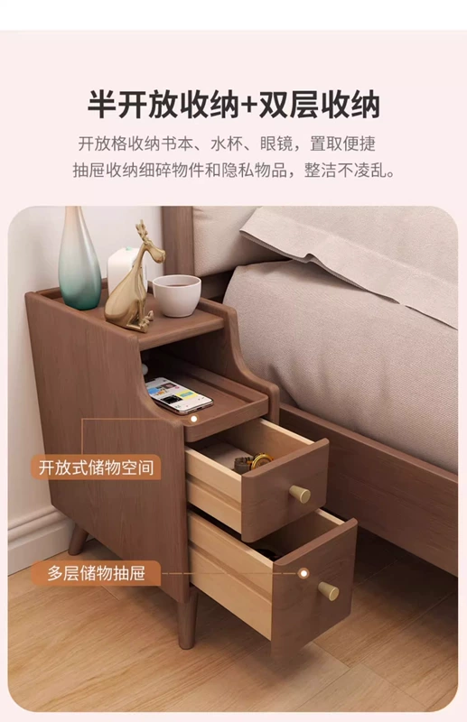 Gỗ chắc chắn đầu giường mini nhỏ cực kỳ hẹp bàn đầu giường cực hẹp 20cm 30cm kẹp kệ phòng ngủ đơn giản mua tab đầu giường tap dau giuong dep