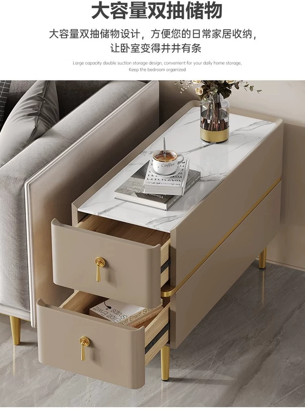 Sofa phòng khách tủ bên tủ bên đơn giản hiện đại chắc chắn gỗ bên bàn bàn nhỏ siêu hẹp ánh sáng sang trọng cao cấp tủ bảo quản tab đầu giường gỗ tự nhiên tab đầu giường tronxi