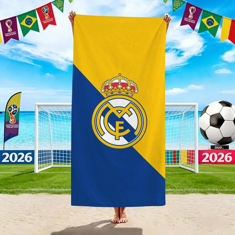 2026 World Cup Beach Towel Real Madrid Football Team Beach Towel Microfiber Quick-Drying Water-Absorbent Beach Towel Bath Towel