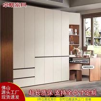 Solid wood wardrobe color matching walnut color corner desk computer table home bedroom modern simple wardrobe one door to the top