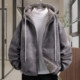 Fleece-Lined Thickened Men's Winter Jacket, American Retro Hooded Jacket for Men and Teenagers, Casual Warm Winter Parka