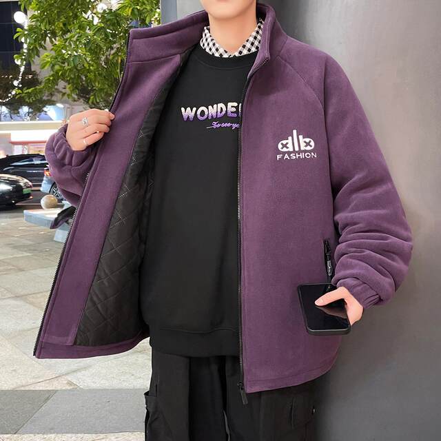 Austrian velvet cotton jacket men's winter thickened new stand-up collar cotton jacket men's winter warm youth cotton jacket