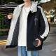 Cotton-Padded Hooded Baseball Jacket for Men, Autumn and Winter Thickened Warm Jacket, Casual Cardigan Sweatshirt for Boys and Teenagers