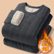 Men's wool quilted cotton thickened thermal underwear youth thermal tops and pants suits trendy winter home clothes complete set