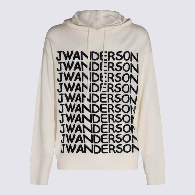 J.W.ANDERSON ເສື້ອຢືດຂົນແກະສີຂາວດຳ