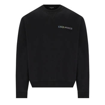 DSQUARED2 PALM BEACH COOL FIT SWEATSHIRT ສີດໍາ